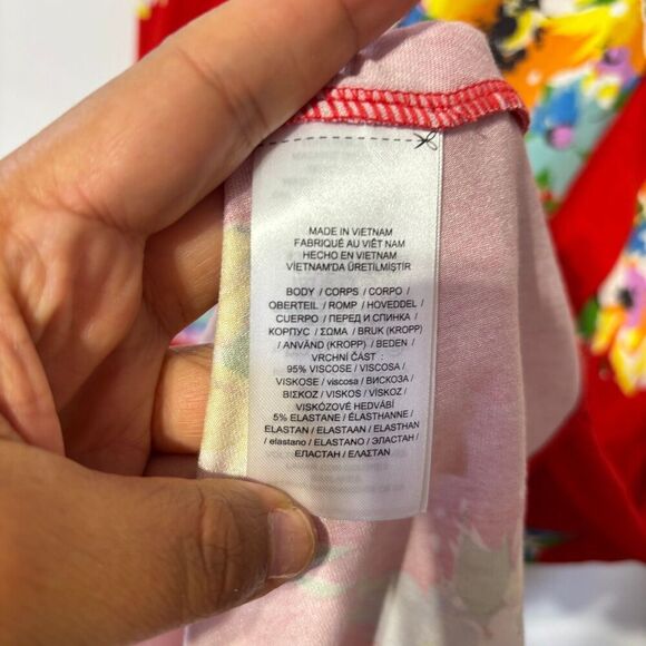 Lauren Ralph Lauren Jersey Wrap Dress Small Orange Floral Surplice Neck NWT - Picture 9 of 11